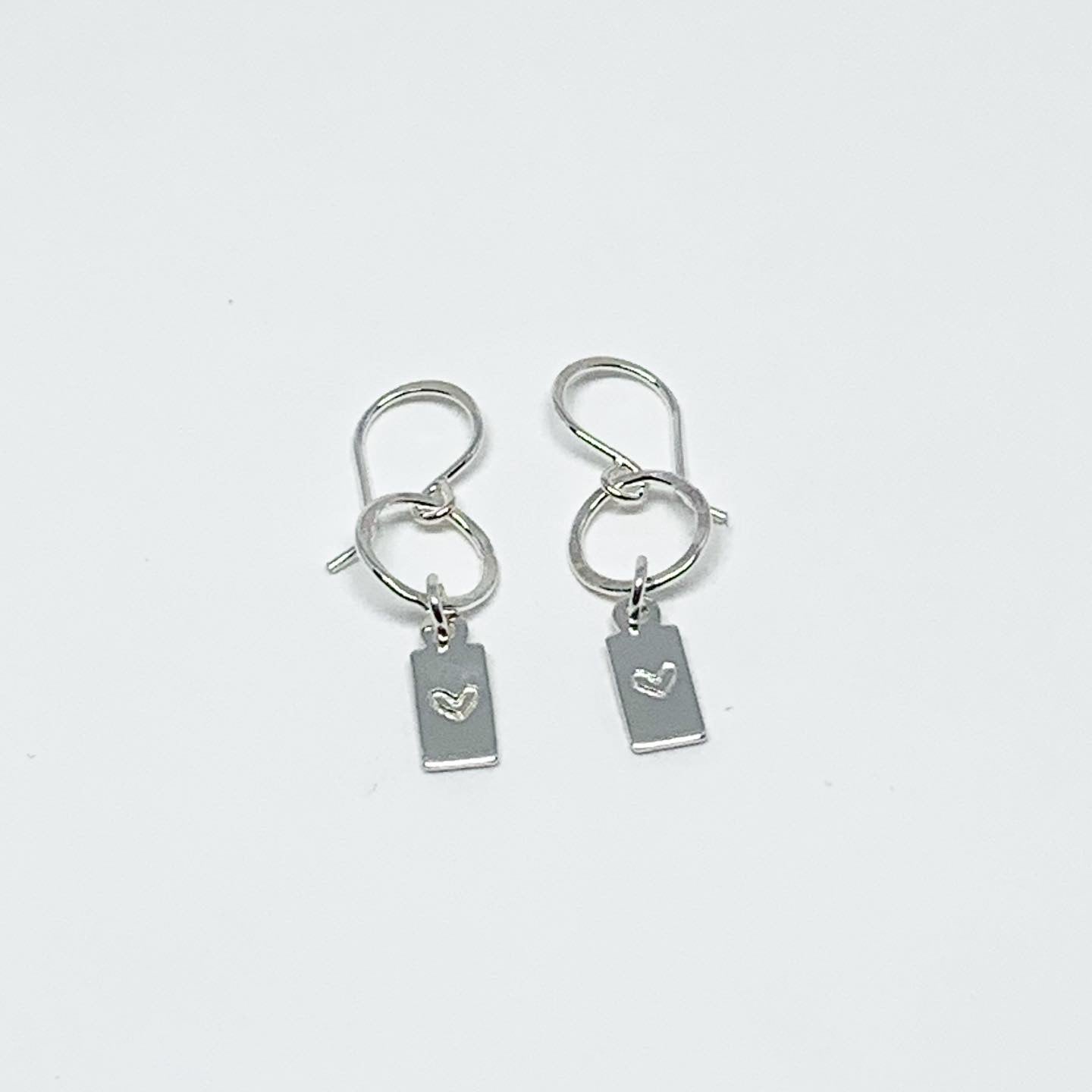 Heart Tag Drop Earrings