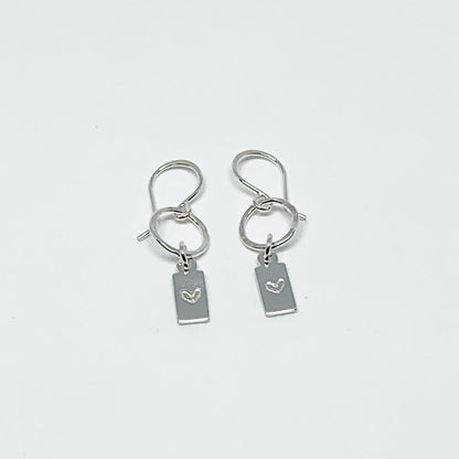 Heart Tag Drop Earrings