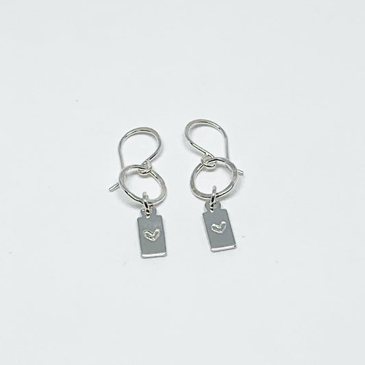 Heart Tag Drop Earrings