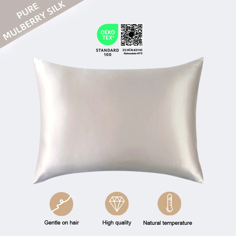 Funda de almohada de seda morera 100 % natural con certificación OEKO-TEX 