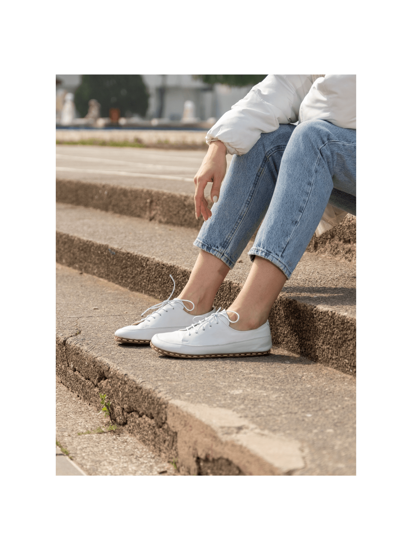 Zapatillas blancas descalzas para mujer