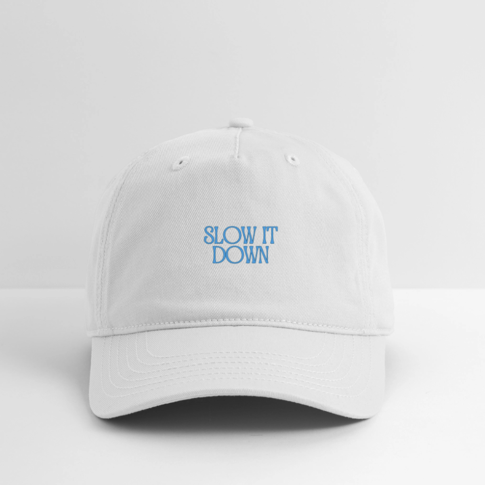 Re Concept Slow it DOwn Organic Baseball Cap - white