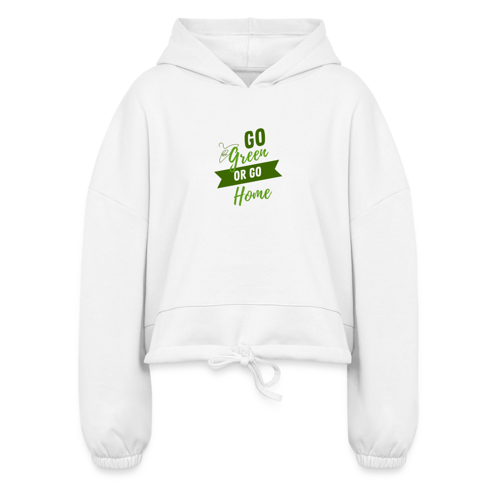 Re Concept Go Green Women’s Cropped Hoodie - white