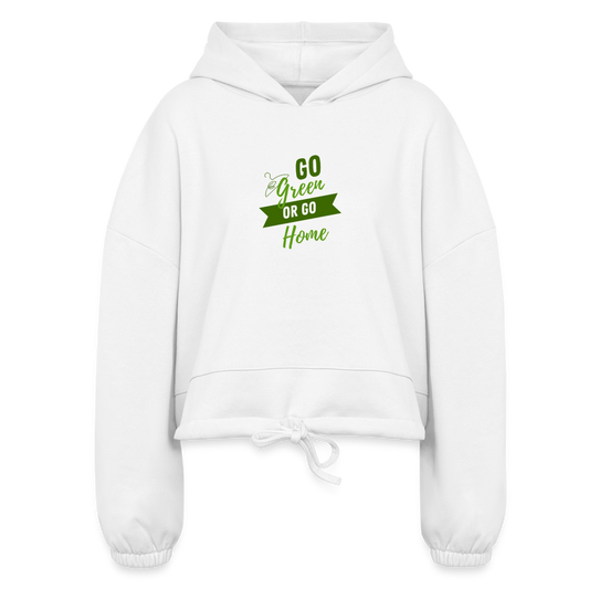 Re Concept Go Green Women’s Cropped Hoodie - white