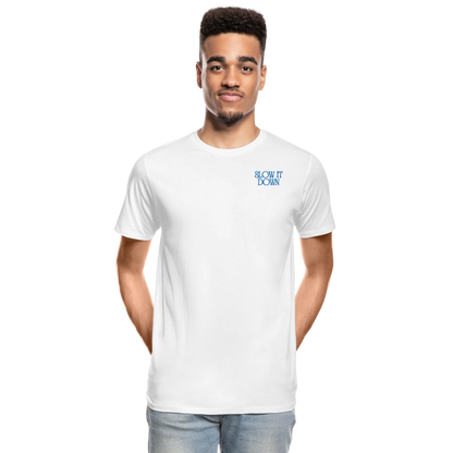 Slow it Down Men’s Premium Organic T-Shirt - white