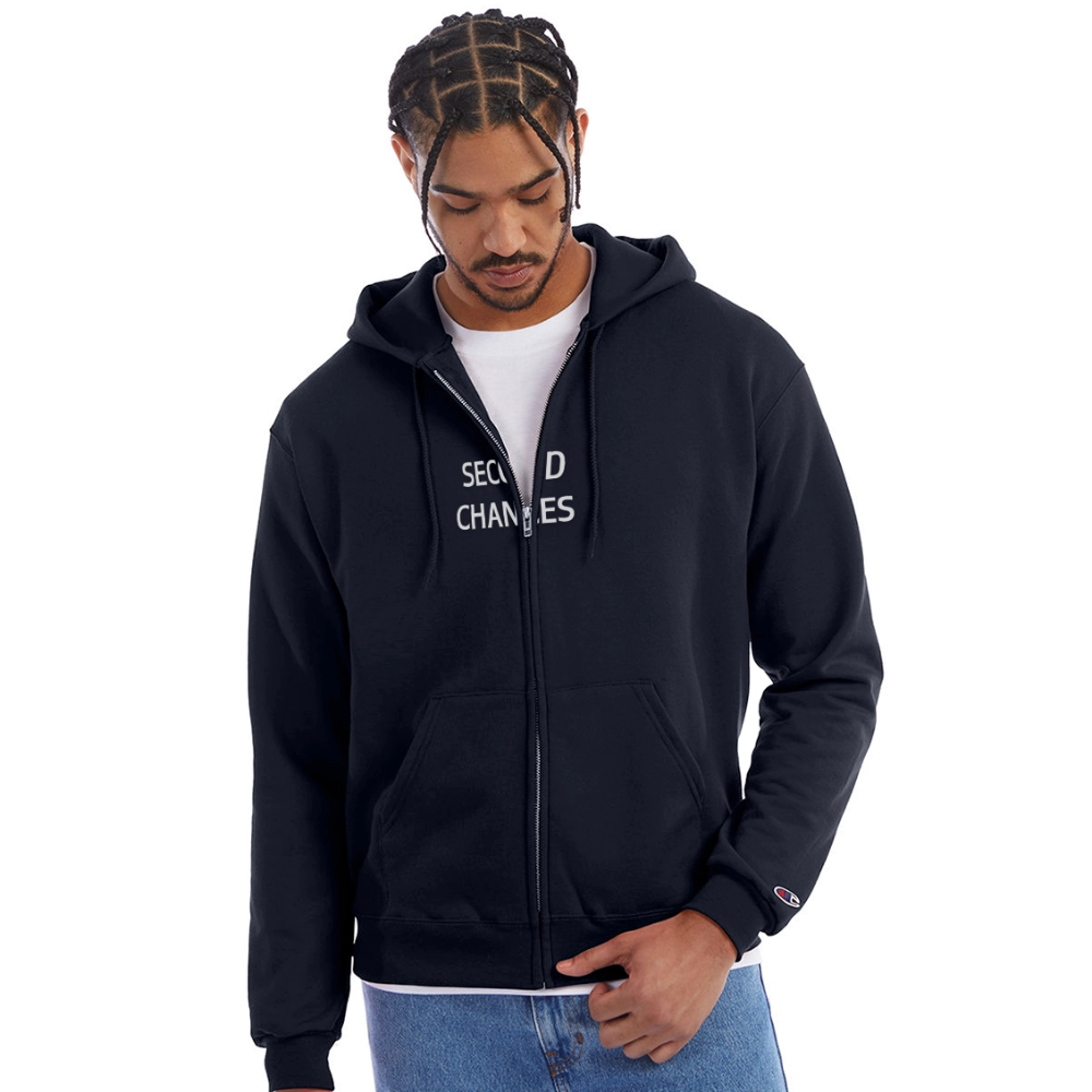 Re Concept Second Chances Champion Unisex Full Zip Hoodie - navy