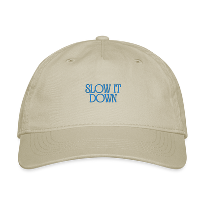 Re Concept Slow it DOwn Organic Baseball Cap - khaki