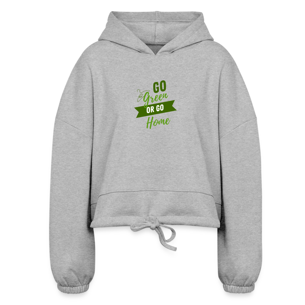 Re Concept Go Green Women’s Cropped Hoodie - heather gray