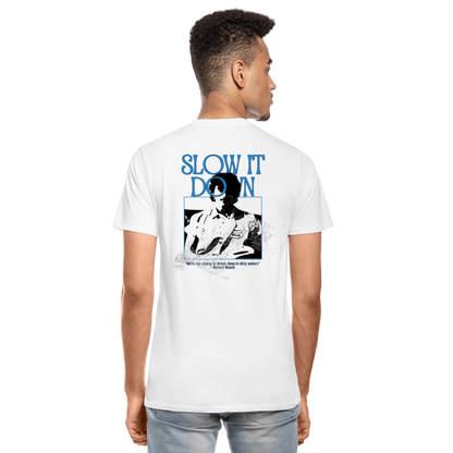 Slow it Down Men’s Premium Organic T-Shirt - white