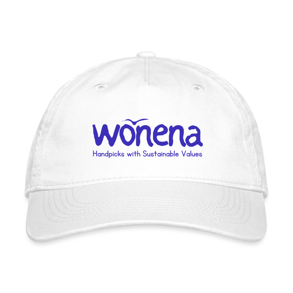 WONENA Organic Cotton Organic Baseball Cap - Bright - white