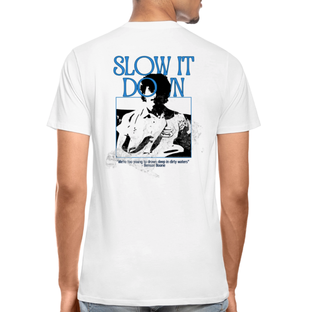 Slow it Down Men’s Premium Organic T-Shirt - white