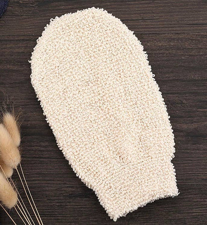 Bath hemp fiber body exfoliating scrubber glove