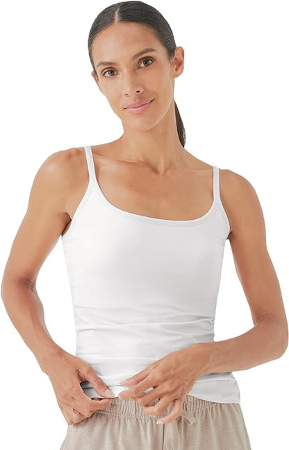 Pact Women's Organic Cotton Camisole Tank Top with Built-in Shelf Bra