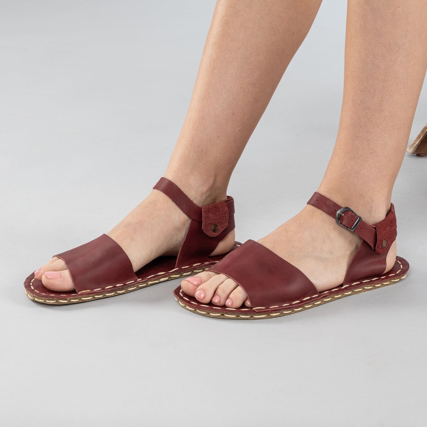 Red Opened Toe Barefoot Sandals