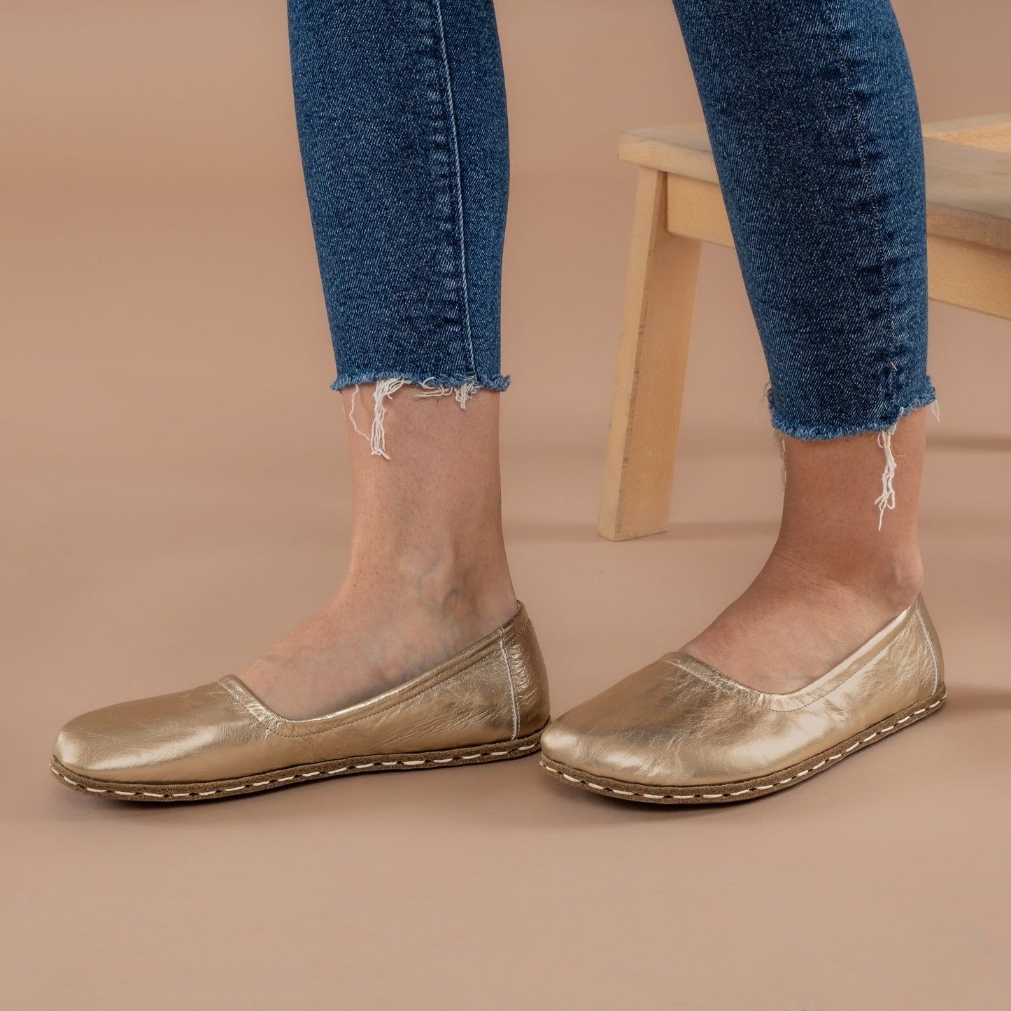 Gold Barefoot Ballet Flats