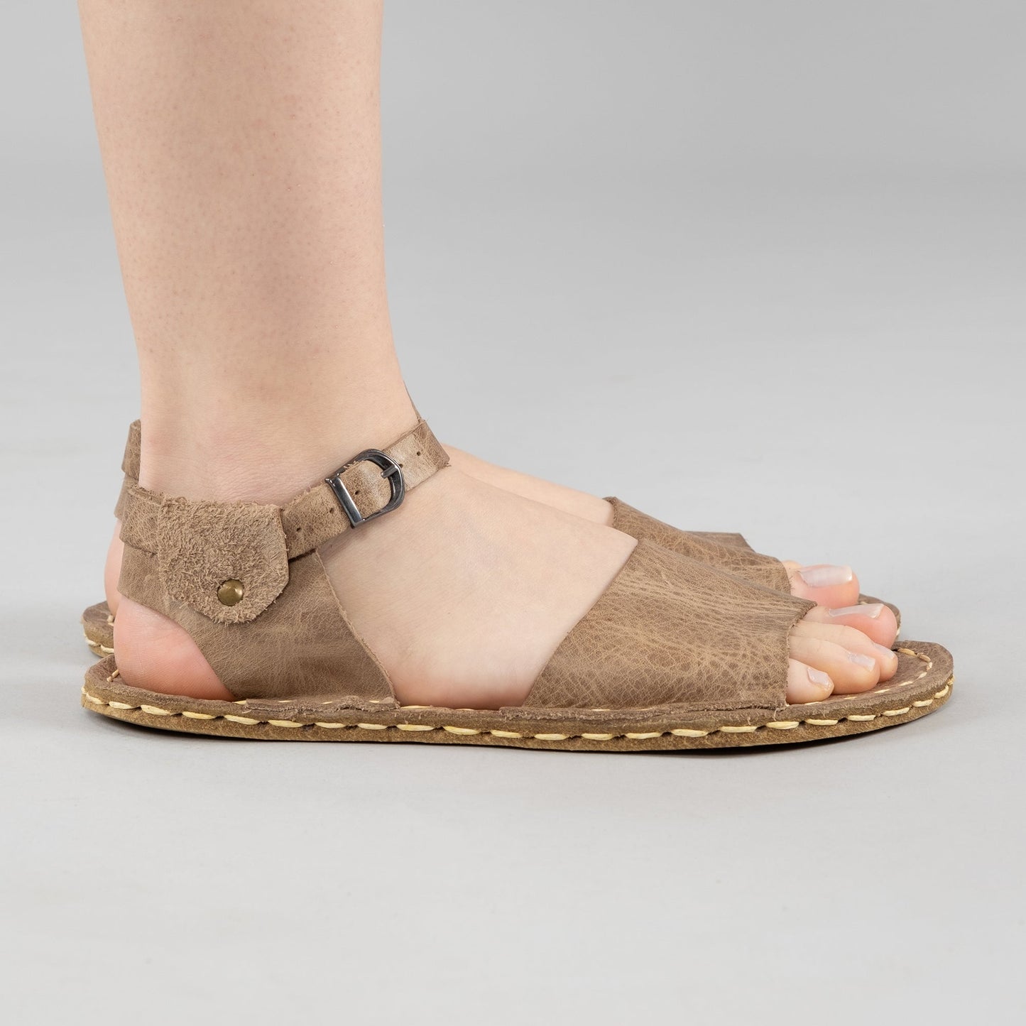 Tan Opened Toe Barefoot Sandals