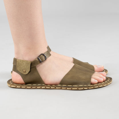 Green Opened Toe Barefoot Sandals