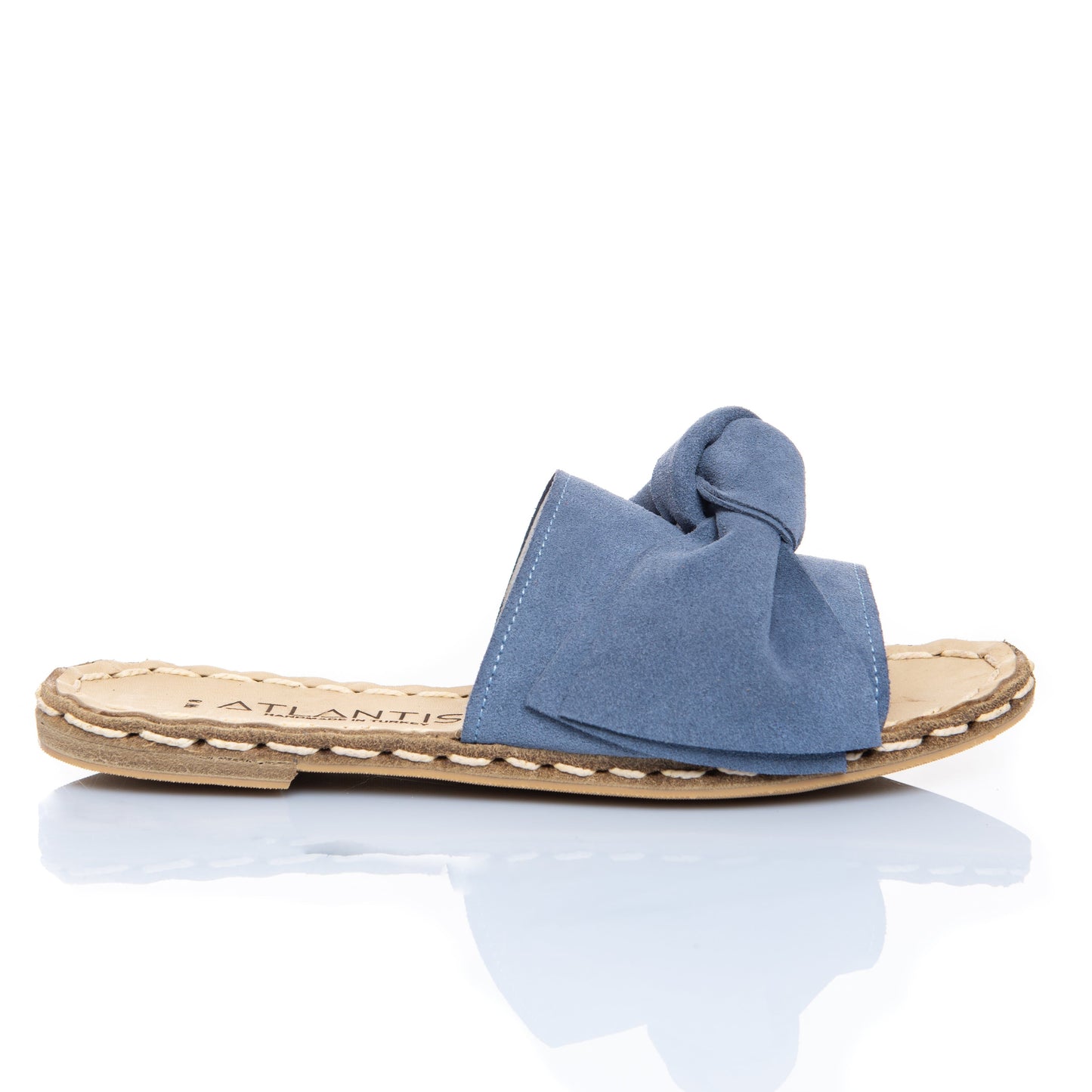 Sandalias de piel con lazos azules