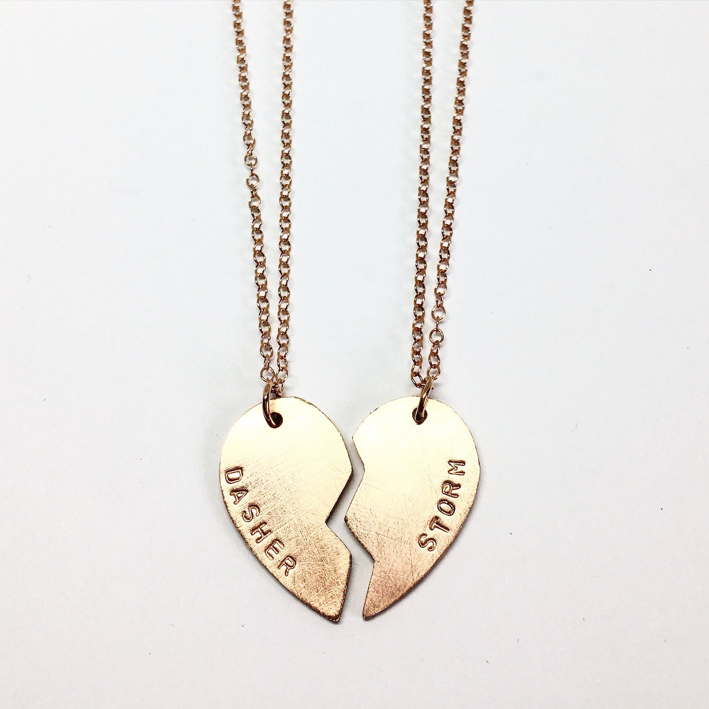 Best Friends Heart Necklaces