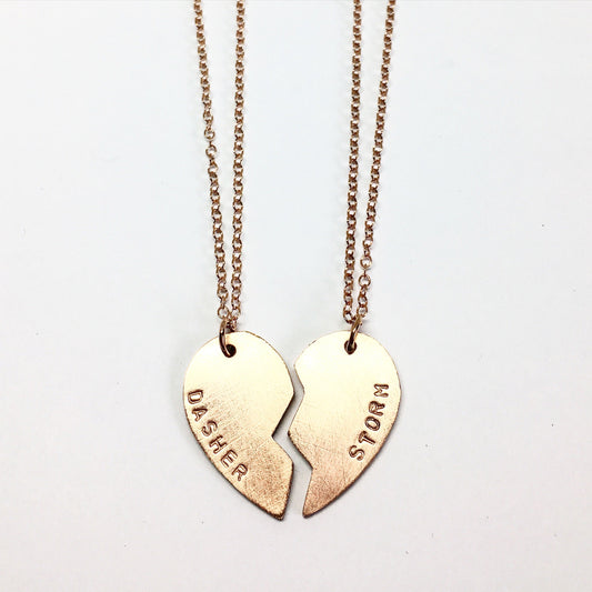 Collares de corazón de mejores amigos