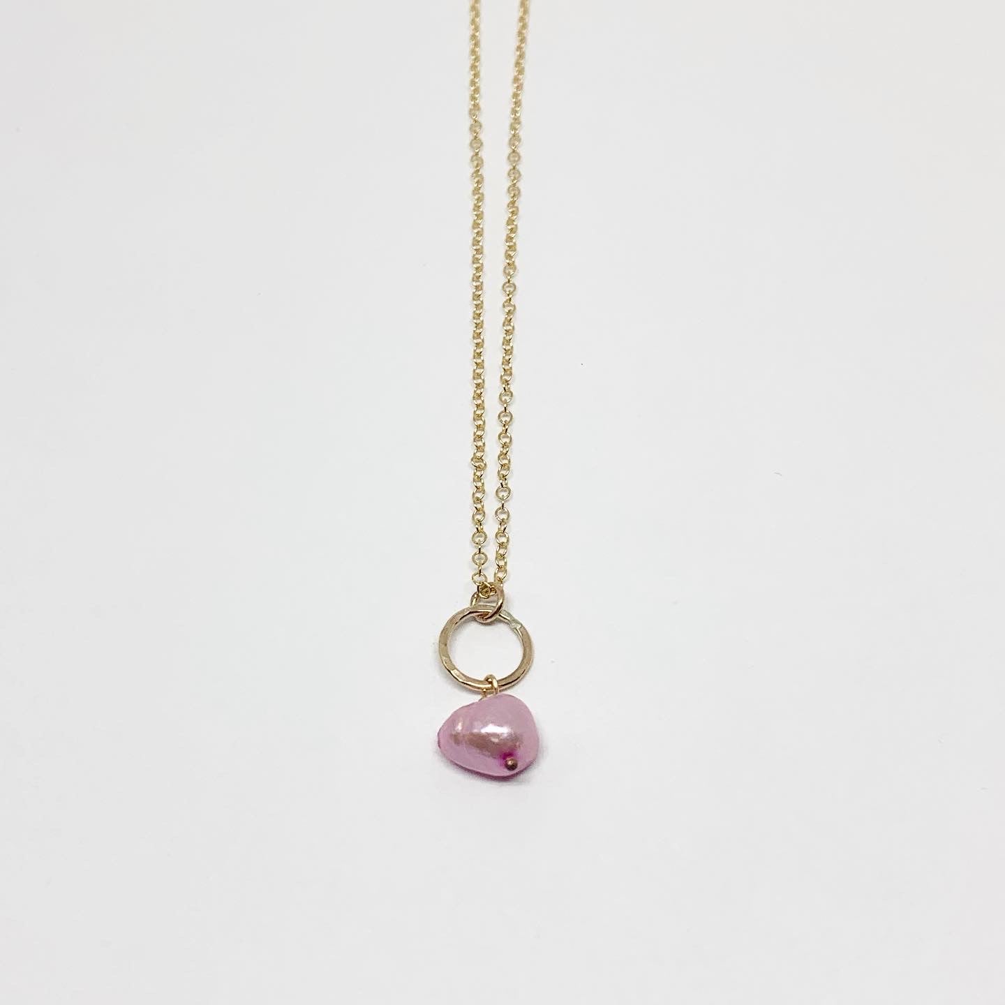 Pearl Drop Charm Necklace-11