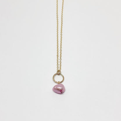 Pearl Drop Charm Necklace-11