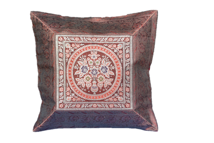 Brocade Silk decorative throw pillow case-0