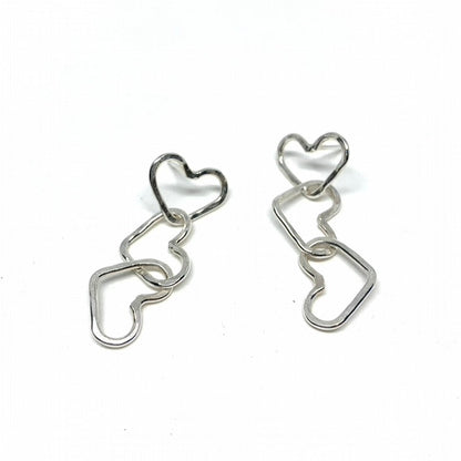 Triple Heart Dangle Earrings-0