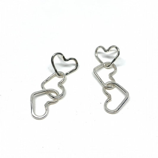 Triple Heart Dangle Earrings