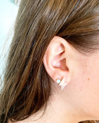 Mini Lightning Bolt Stud Earrings