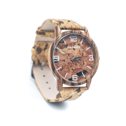 Natural cork leather unisex watch in box WA-194-0