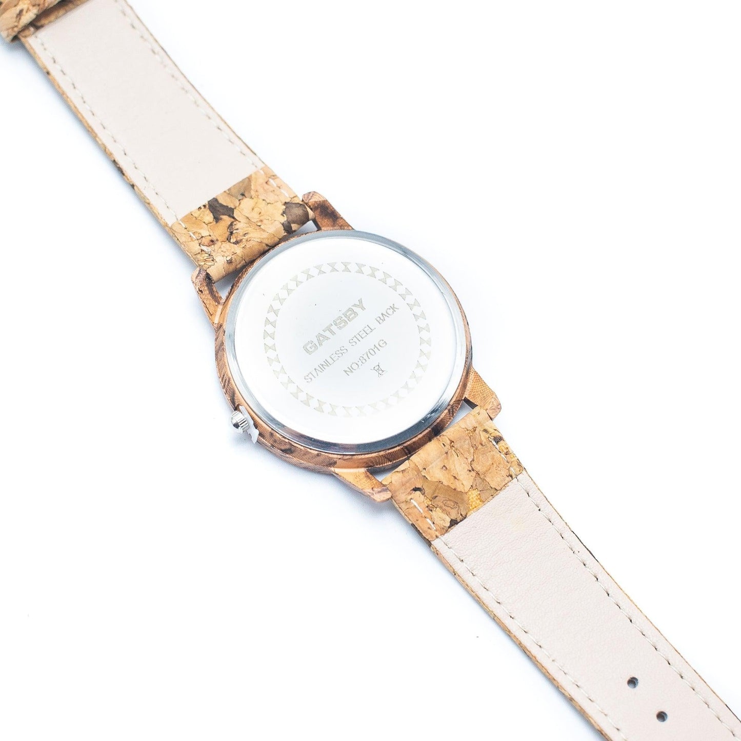 Natural cork leather unisex watch in box WA-194-3