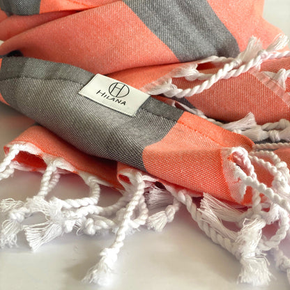 Samara Gray - Orange Turkish Towel-2