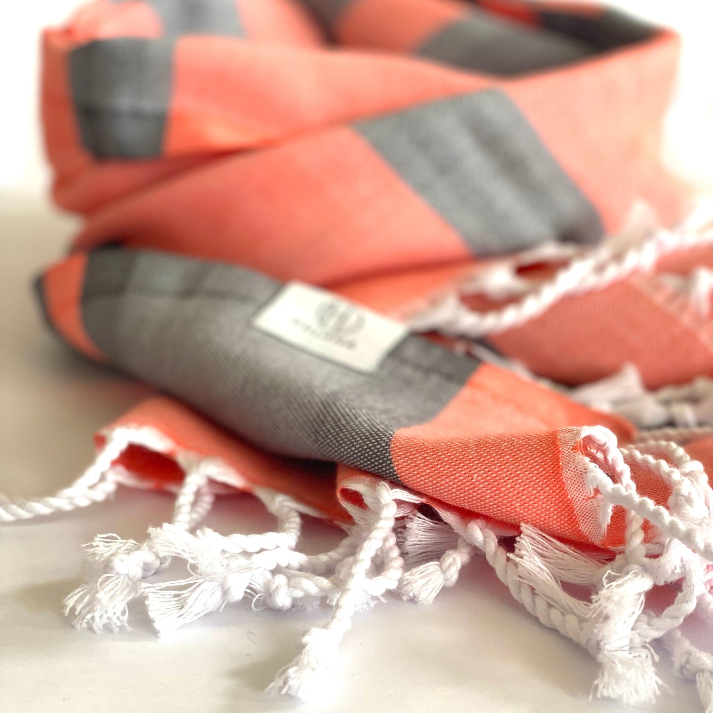 Samara Gray - Orange Turkish Towel-4