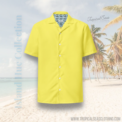 TROPICAL SEAS CLOTHING Labelless Banana Yellow Button Down Camp Shirt