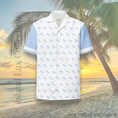 Camisa hawaiana con botones y efecto ventisca tropical