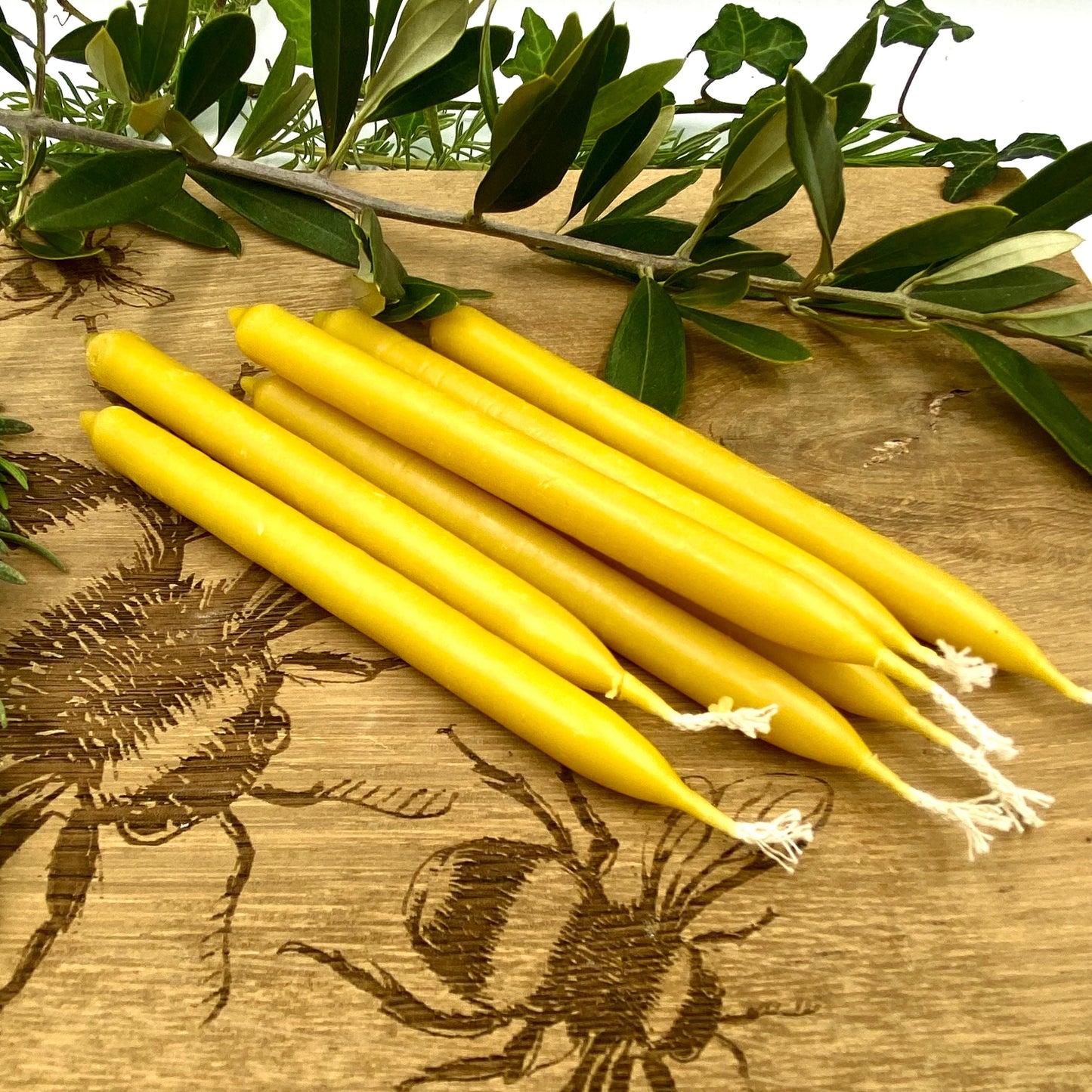 Beeswax Hand Dipped Taper Candles- various widths. Three size options-2