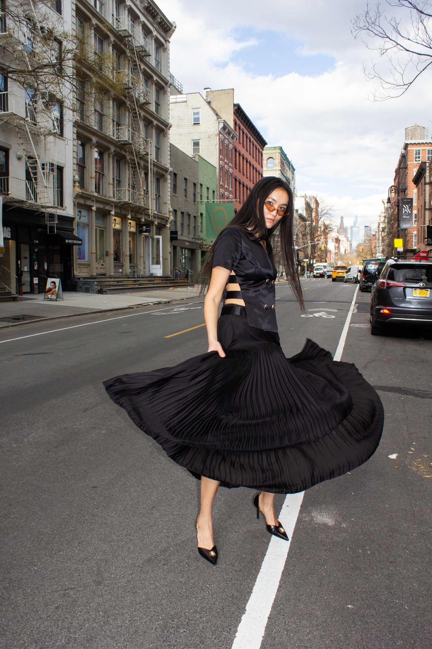 Maryanne Black Pleated Skirt