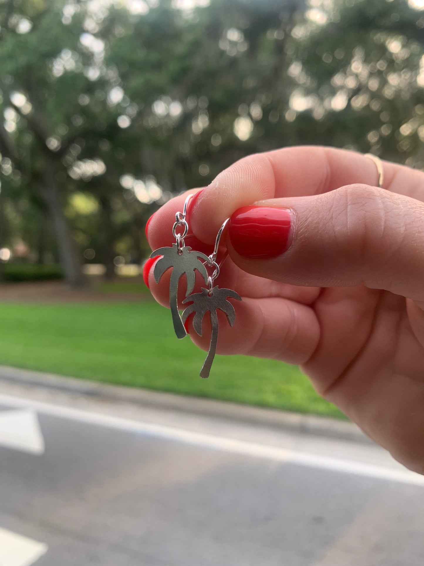 Palm Tree Charm Earrings