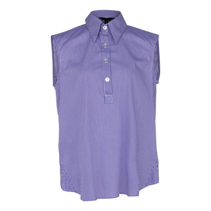 Italian Cotton Purple Sleeveless Shirt