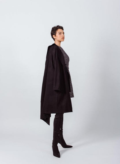 Worsted Flannel Long Trench Coat