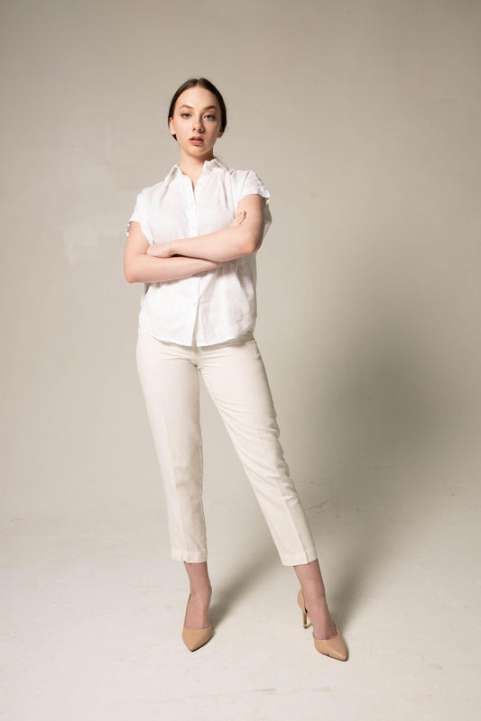 Classic Linen White Blouse