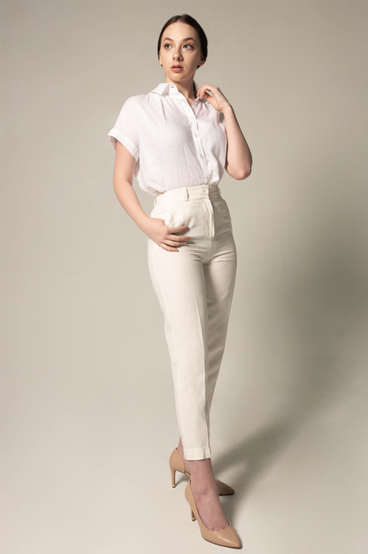 Classic Linen White Blouse