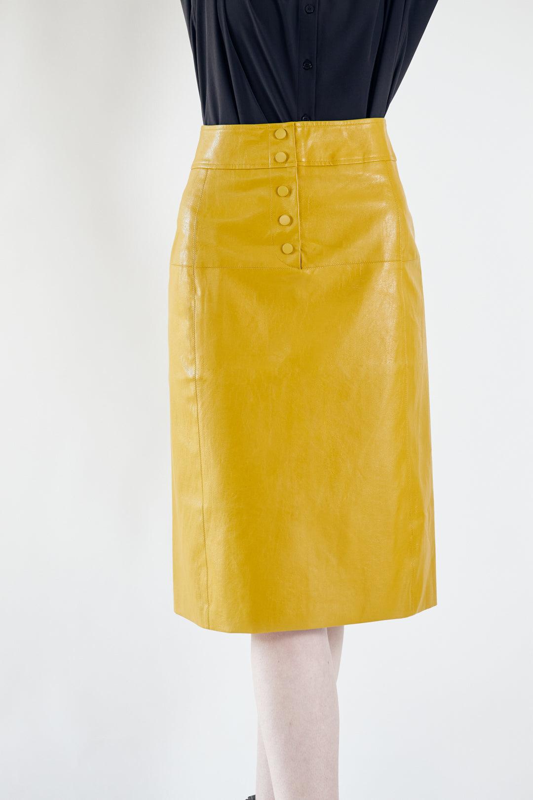 Glossy Vegan Leather Pencil Skirt