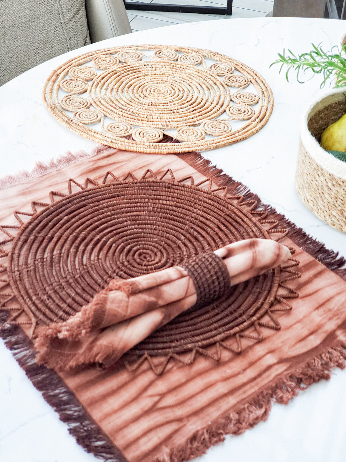 Tie Dye Cotton Placemat - Brown (Set of 4)-1