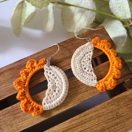 Day and Night Earrings | Half Sun Earrings-0