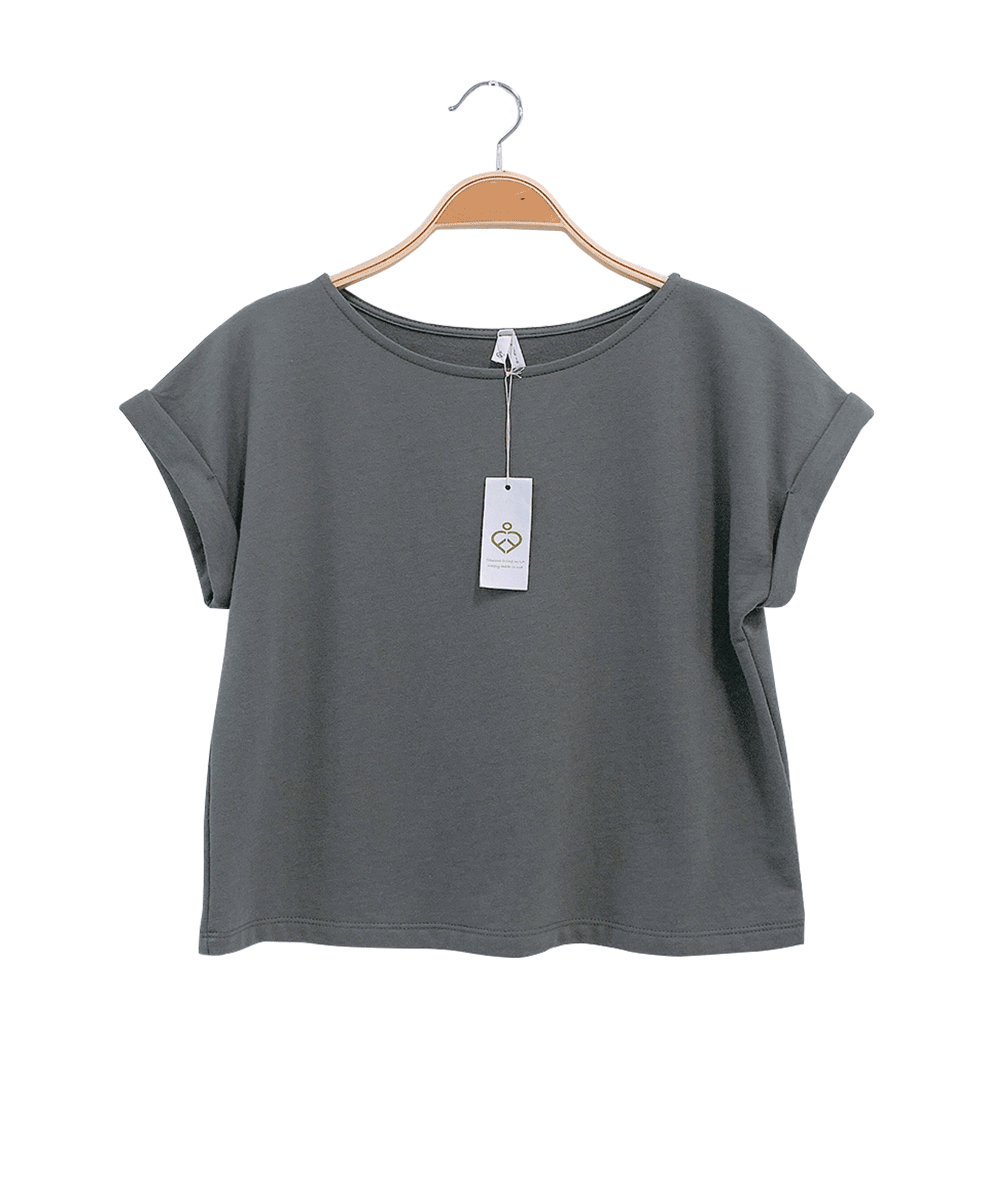 BRUSHED ORGANIC HEMP Loose Fit Crop Top