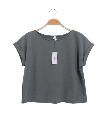 BRUSHED ORGANIC HEMP Loose Fit Crop Top