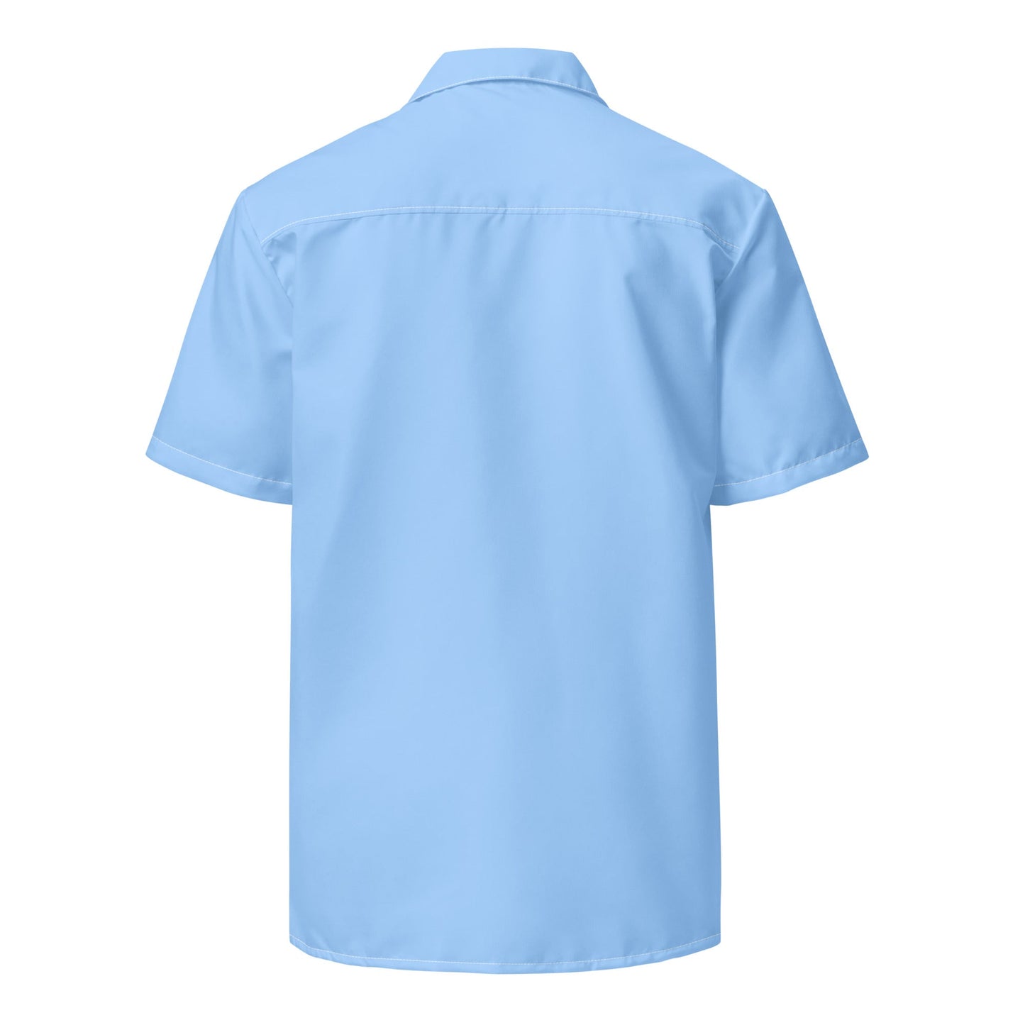 Camisa de campamento con botones en azul cielo sin etiqueta Island