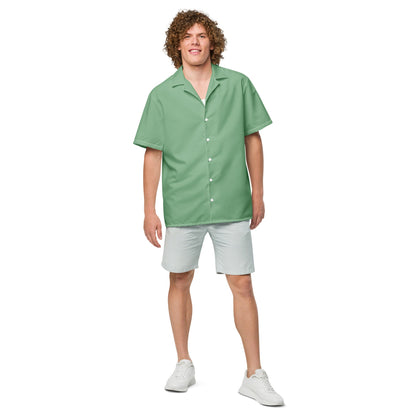 TROPICAL SEAS CLOTHING Labelless Palm Green Button Down Camp Shirt